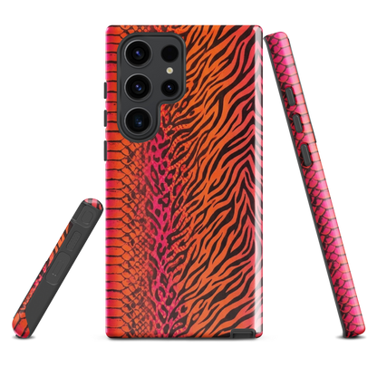Sunset Orange & Pink Snake Skin Leopard & Zebra Print Tough Case for Samsung