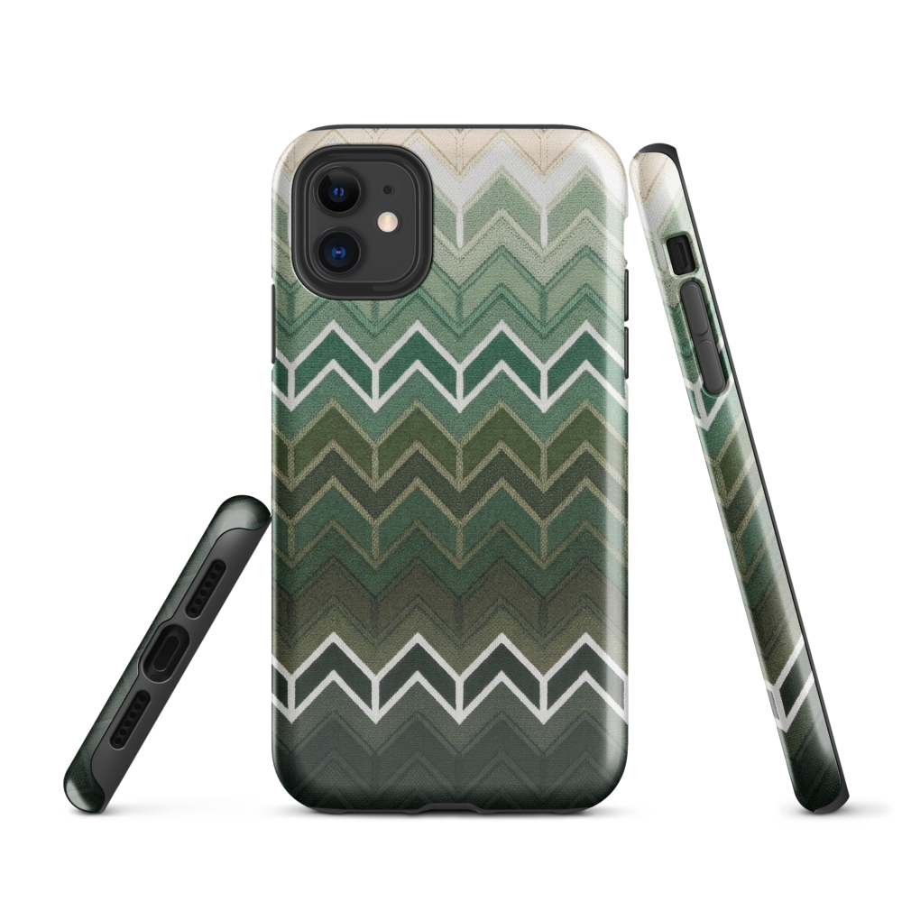 Green Chevron Tough Case for iPhone®