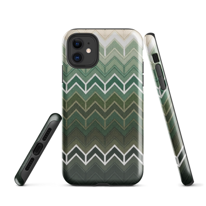 Green Chevron Tough Case for iPhone®
