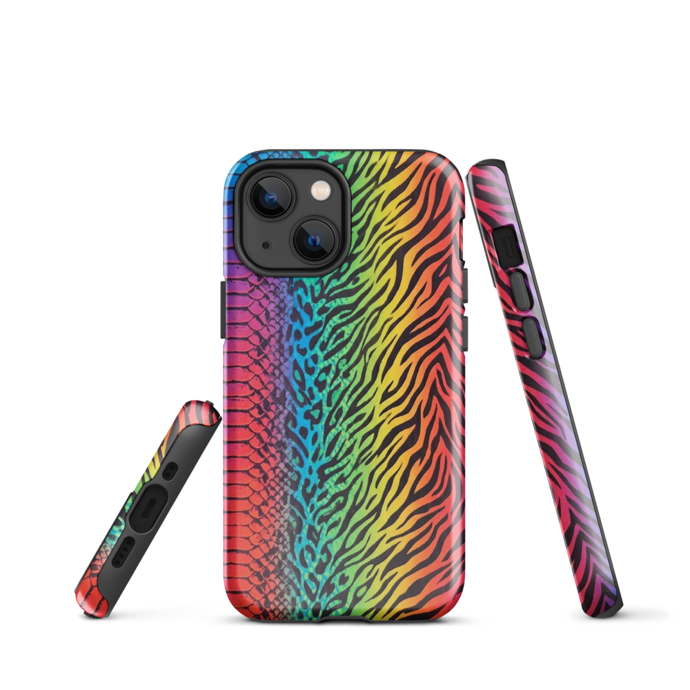 Vibrant Rainbow Snake Skin Leopard & Zebra Print Case for iPhone®