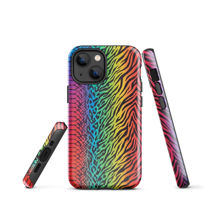 Vibrant Rainbow Snake Skin Leopard & Zebra Print Case for iPhone®