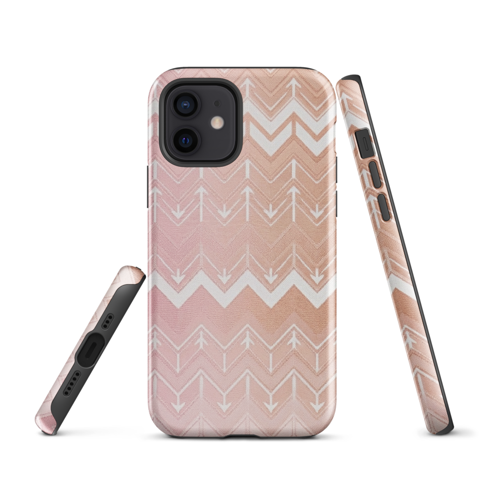Rose & Brown Chevron Pattern Tough Case for iPhone®