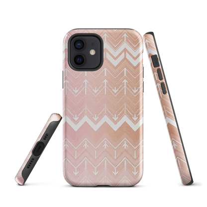 Rose & Brown Chevron Pattern Tough Case for iPhone®