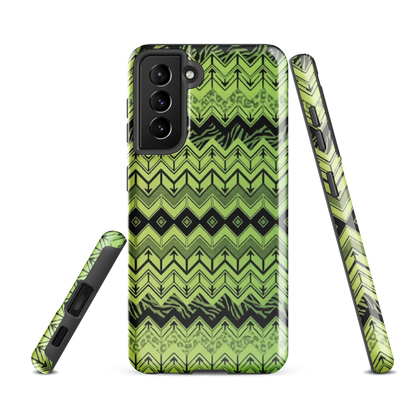 Lime Green Zebra & Leopard Print Chevron Tough Case for Samsung