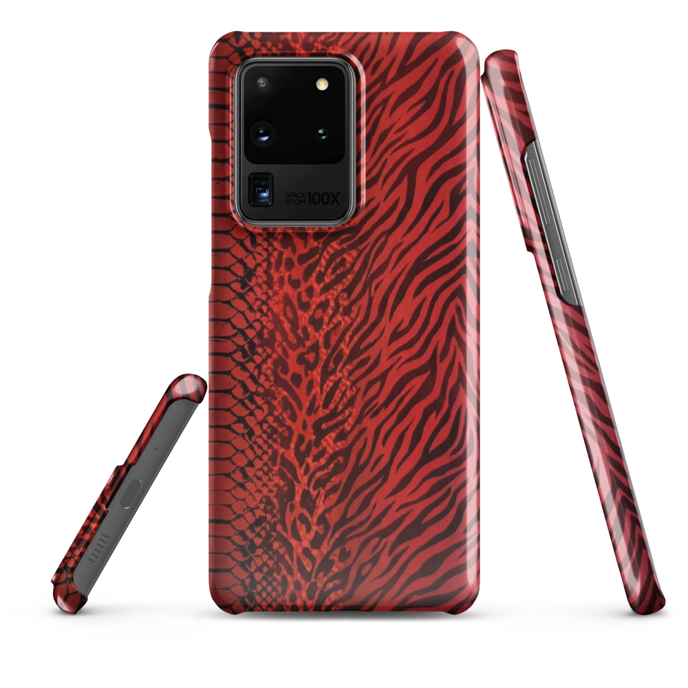 Red Zebra Snake & Leopard Print Snap Case for Samsung