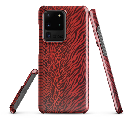 Red Zebra Snake & Leopard Print Snap Case for Samsung