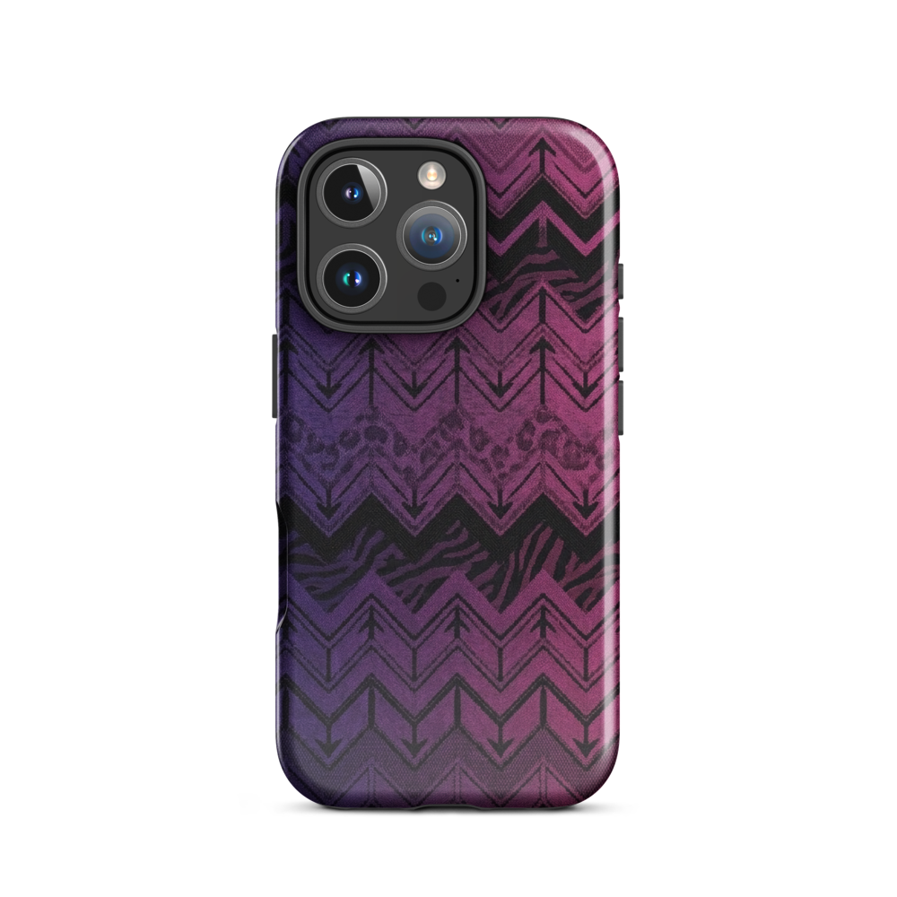Purple to Pink Chevron Zebra & Leopard Print Tough Case for iPhone®