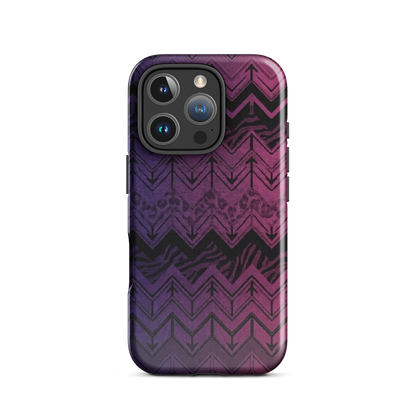 Purple to Pink Chevron Zebra & Leopard Print Tough Case for iPhone®