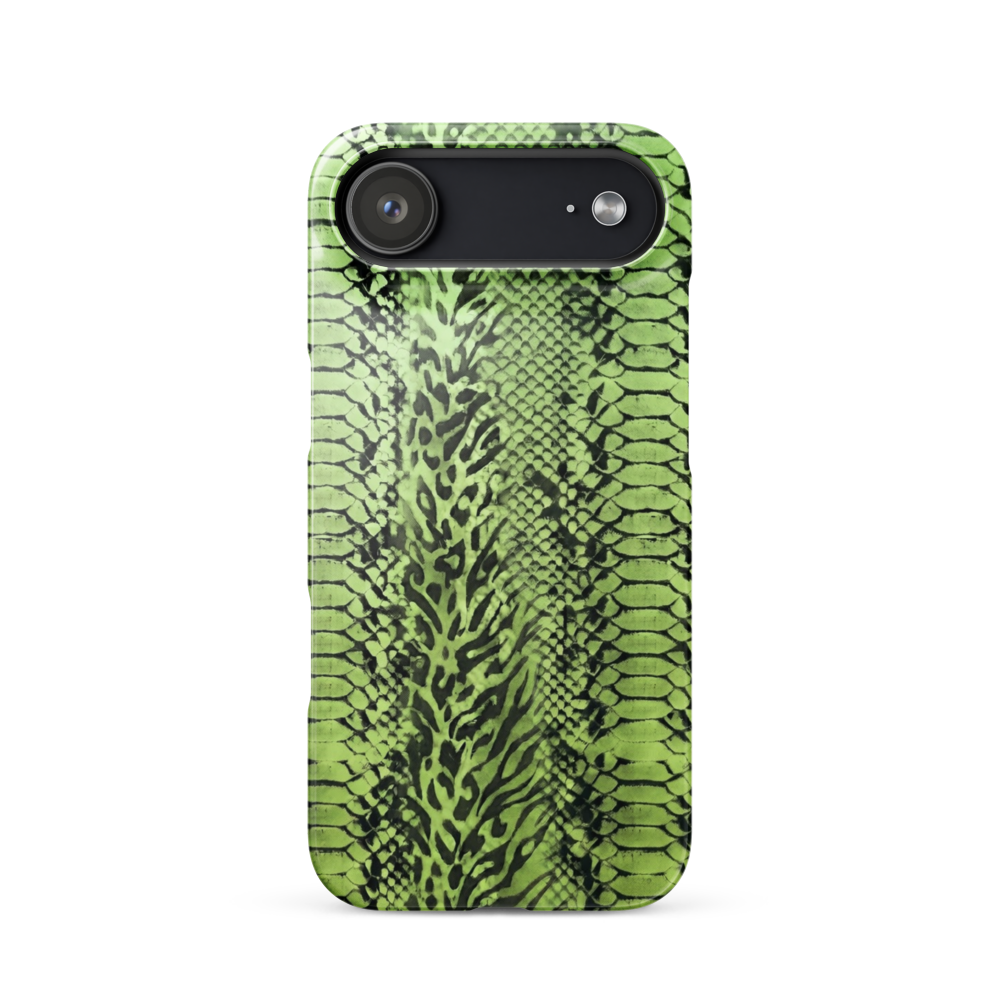 Green Snake Leopard & Zebra Print Snap Case for iPhone