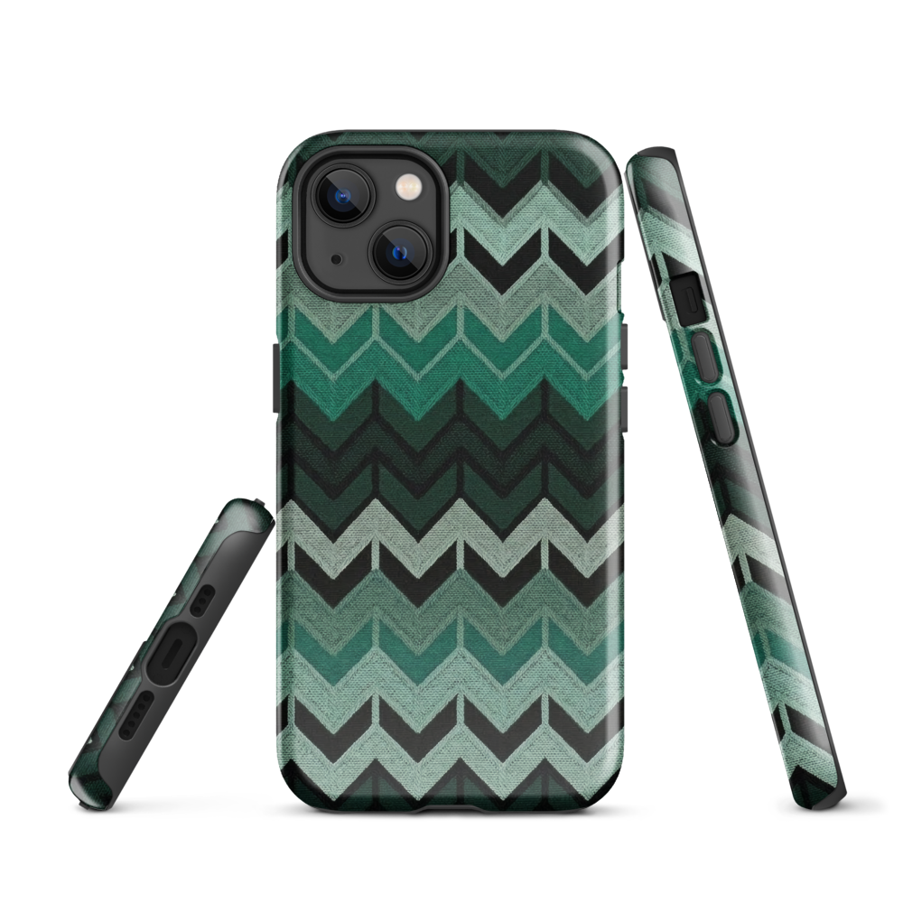 Green Chevron Tough Case for iPhone®