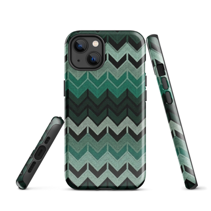 Green Chevron Tough Case for iPhone®