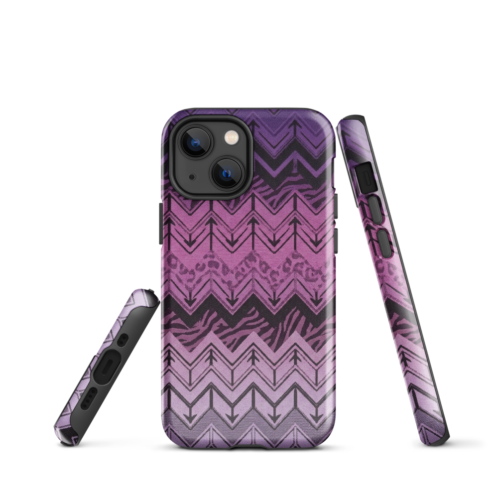 Purple Chevron Zebra & Leopard Print Tough Case for iPhone®