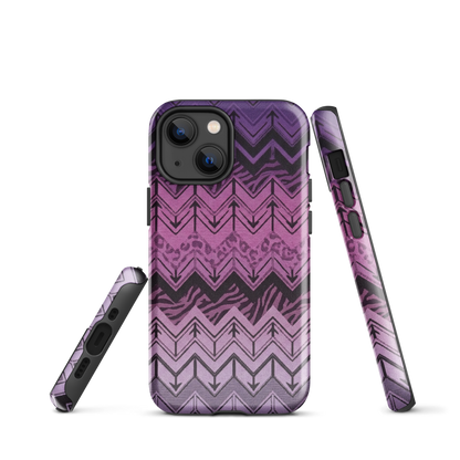 Purple Chevron Zebra & Leopard Print Tough Case for iPhone®
