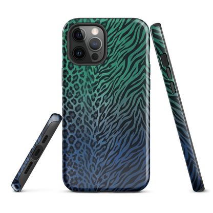 Blue to Teal Zebra & Leopard Print  Tough Case for iPhone®