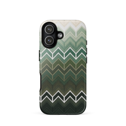 Green Chevron Tough Case for iPhone®