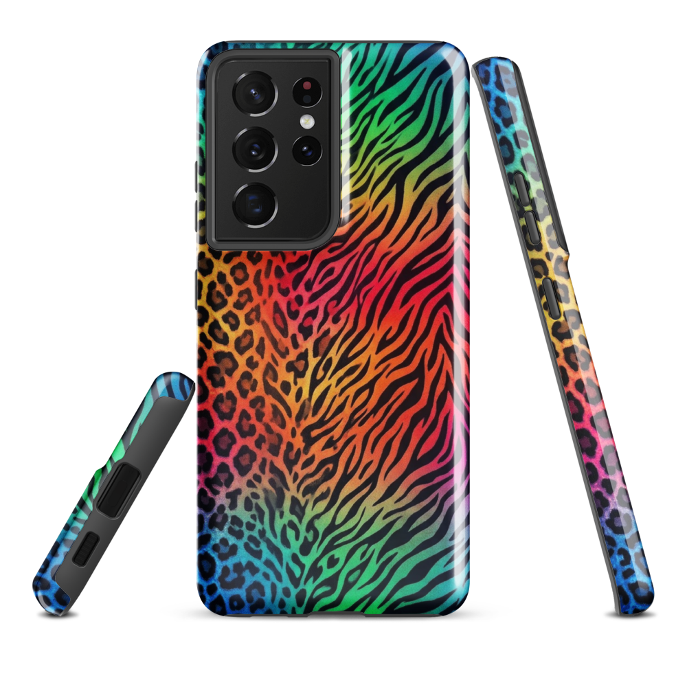 Rainbow Leopard & Zebra print Tough Case for Samsung