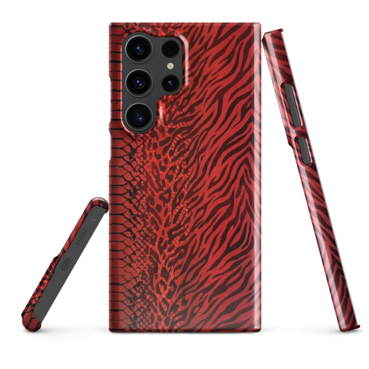 Red Zebra Snake & Leopard Print Snap Case for Samsung