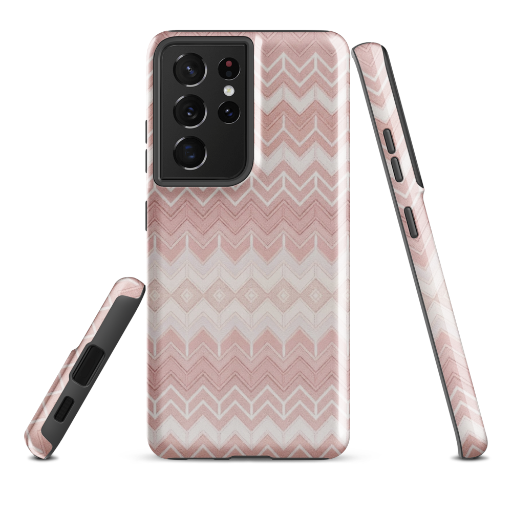 Classic Pink & White Chevron Tough Case for Samsung
