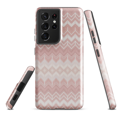 Classic Pink & White Chevron Tough Case for Samsung