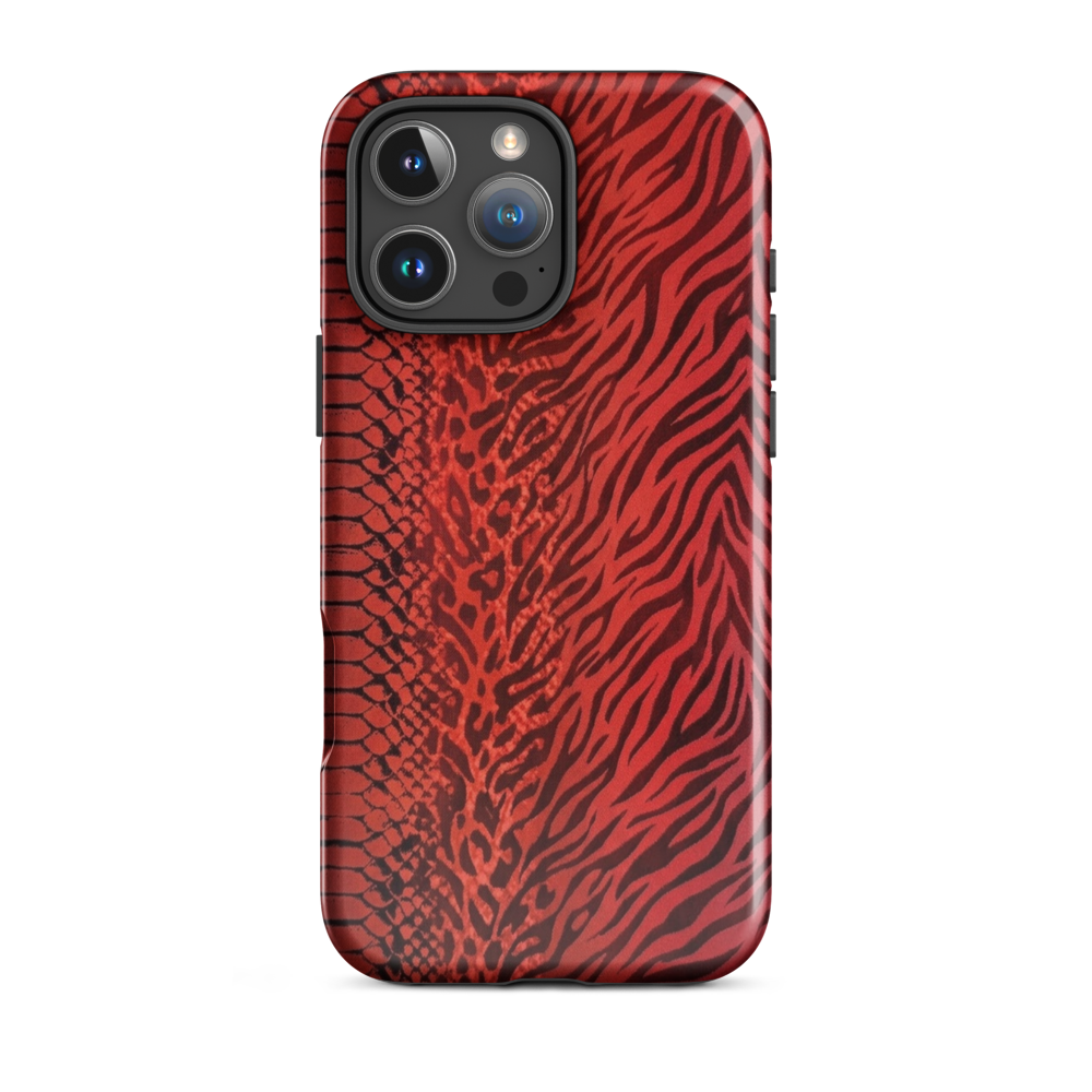 Red Zebra Snake & Leopard Print Tough Case for iPhone®