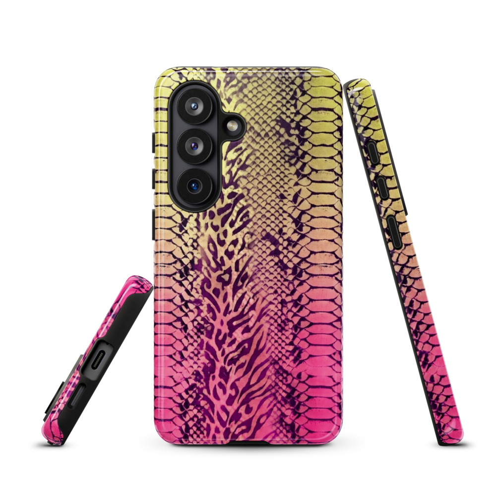 Yellow & Pink Snake Skin & Leopard Print Tough Case for Samsung