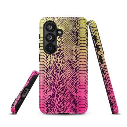 Yellow & Pink Snake Skin & Leopard Print Tough Case for Samsung