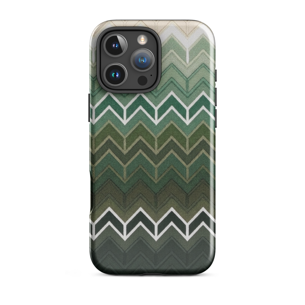 Green Chevron Tough Case for iPhone®