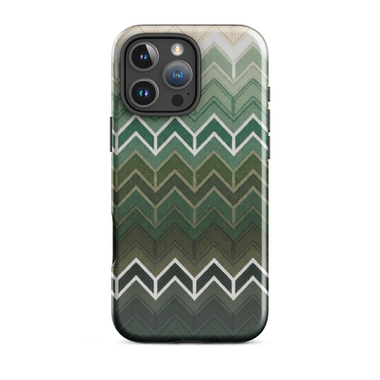 Green Chevron Tough Case for iPhone®