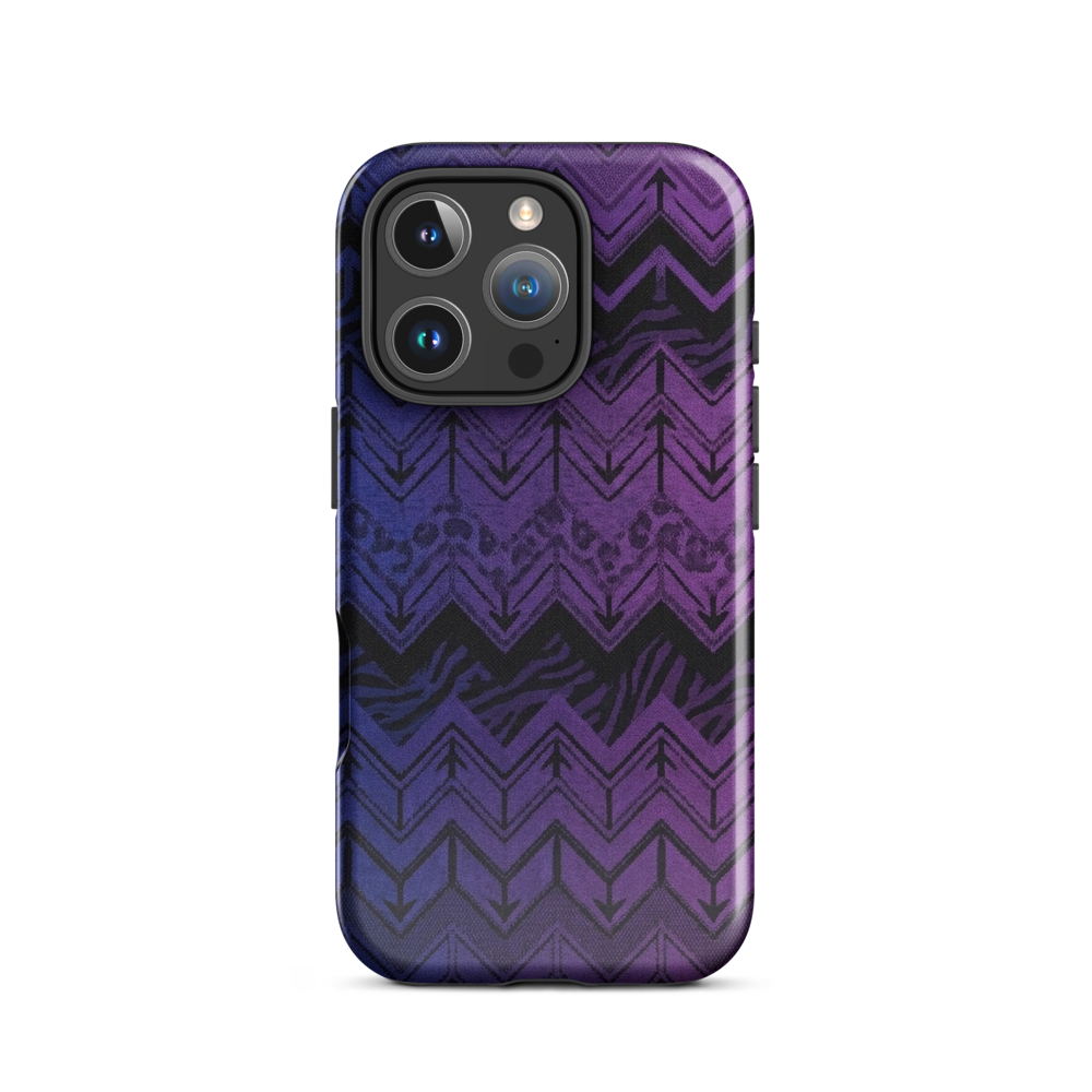 Purple to Blue Chevron Zebra & Leopard Print Tough Case for iPhone®
