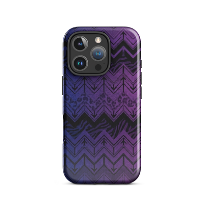 Purple to Blue Chevron Zebra & Leopard Print Tough Case for iPhone®