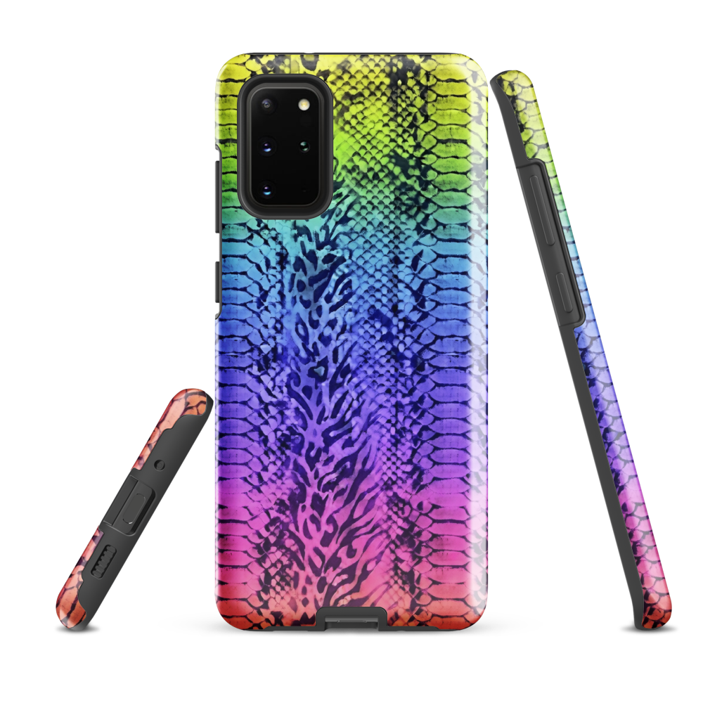 Vibrant Rainbow Snake Skin & Leopard Print Tough Case for Samsung