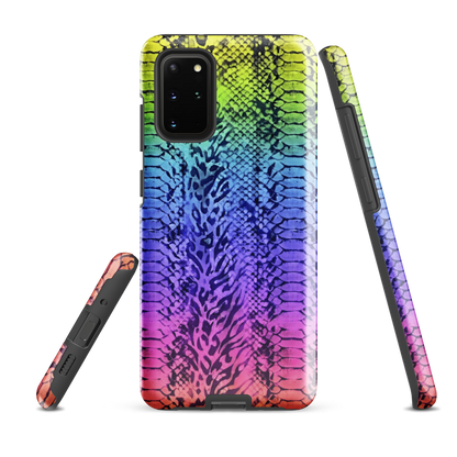 Vibrant Rainbow Snake Skin & Leopard Print Tough Case for Samsung