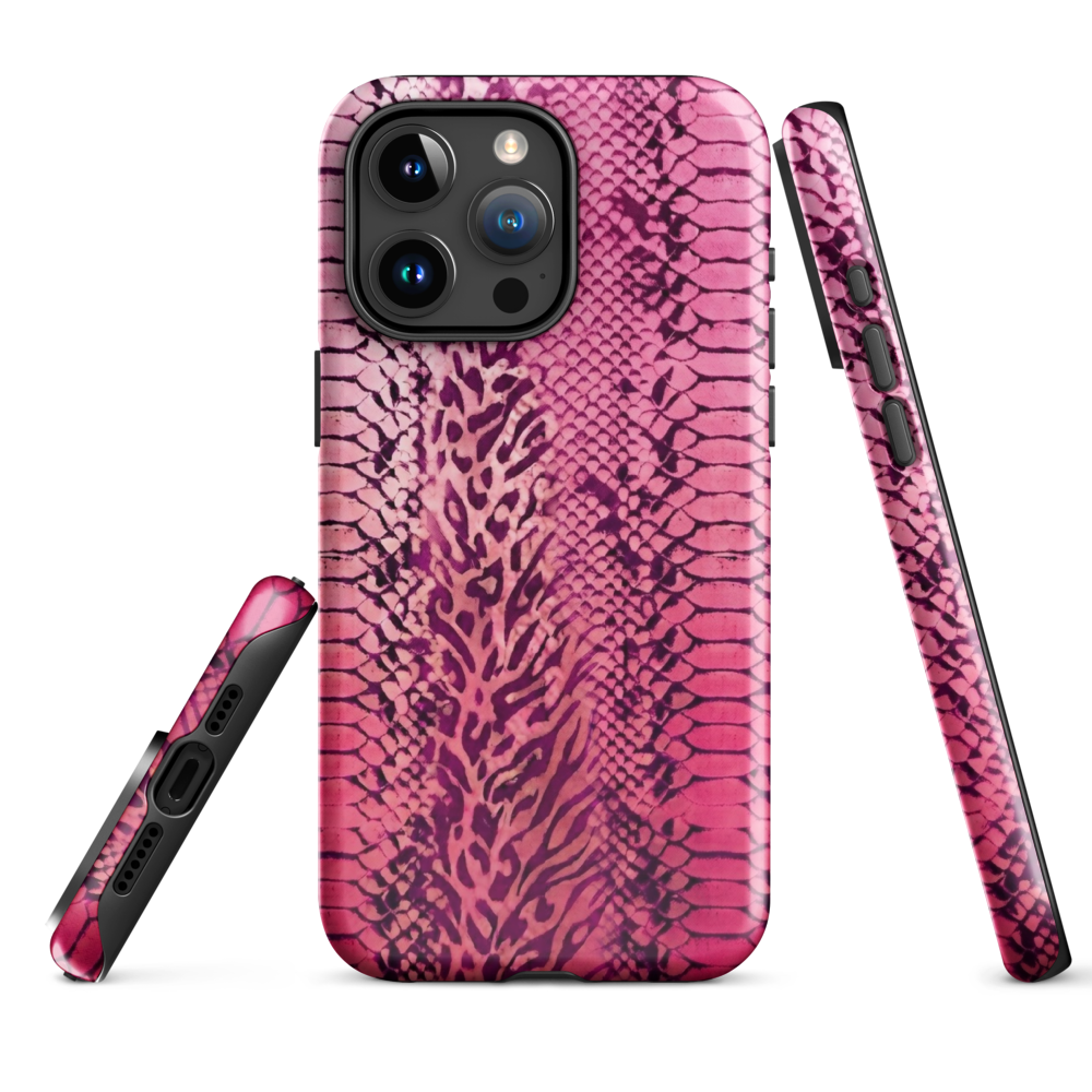 Pink Leopard Print and Snake Skin Tough Case for iPhone®