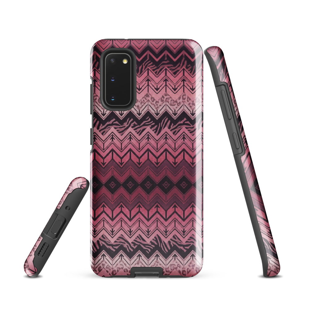 Pink Chevron Pattern Leopard & Zebra Print Tough Case for Samsung
