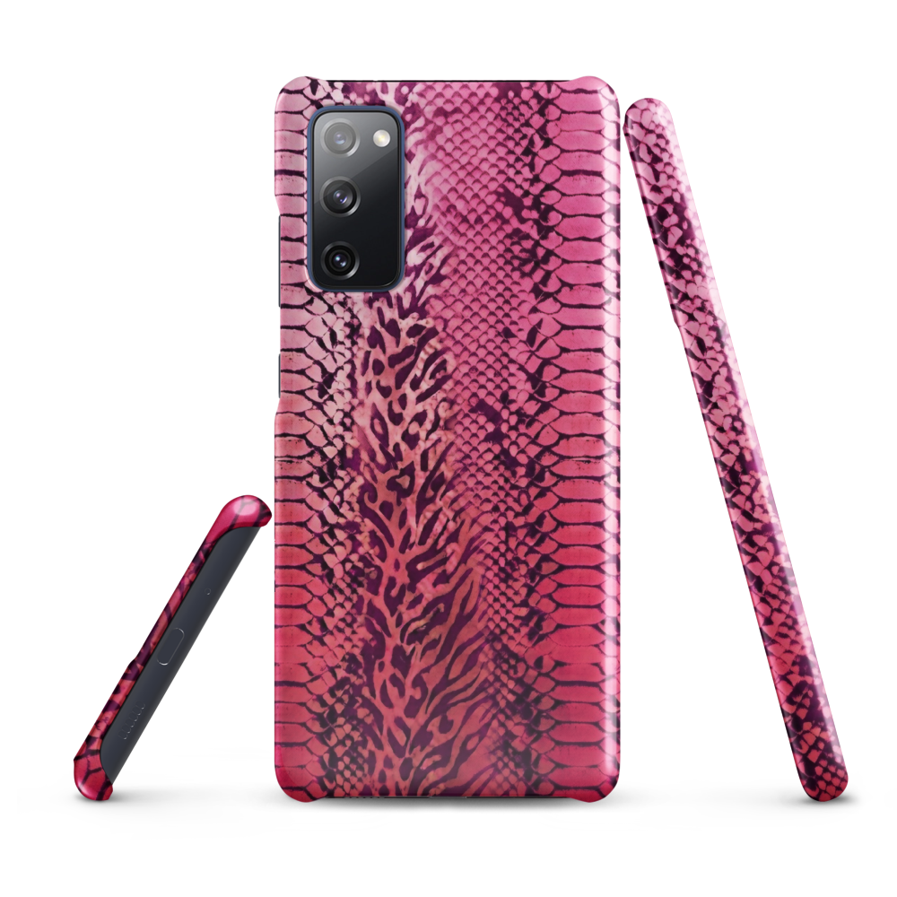 Neon Pink Snake Skin & Leopard Print Snap Case for Samsung