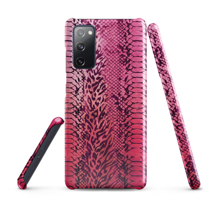 Neon Pink Snake Skin & Leopard Print Snap Case for Samsung