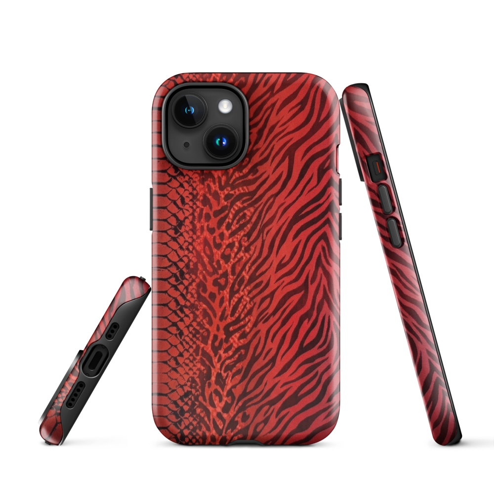 Red Zebra Snake & Leopard Print Tough Case for iPhone®