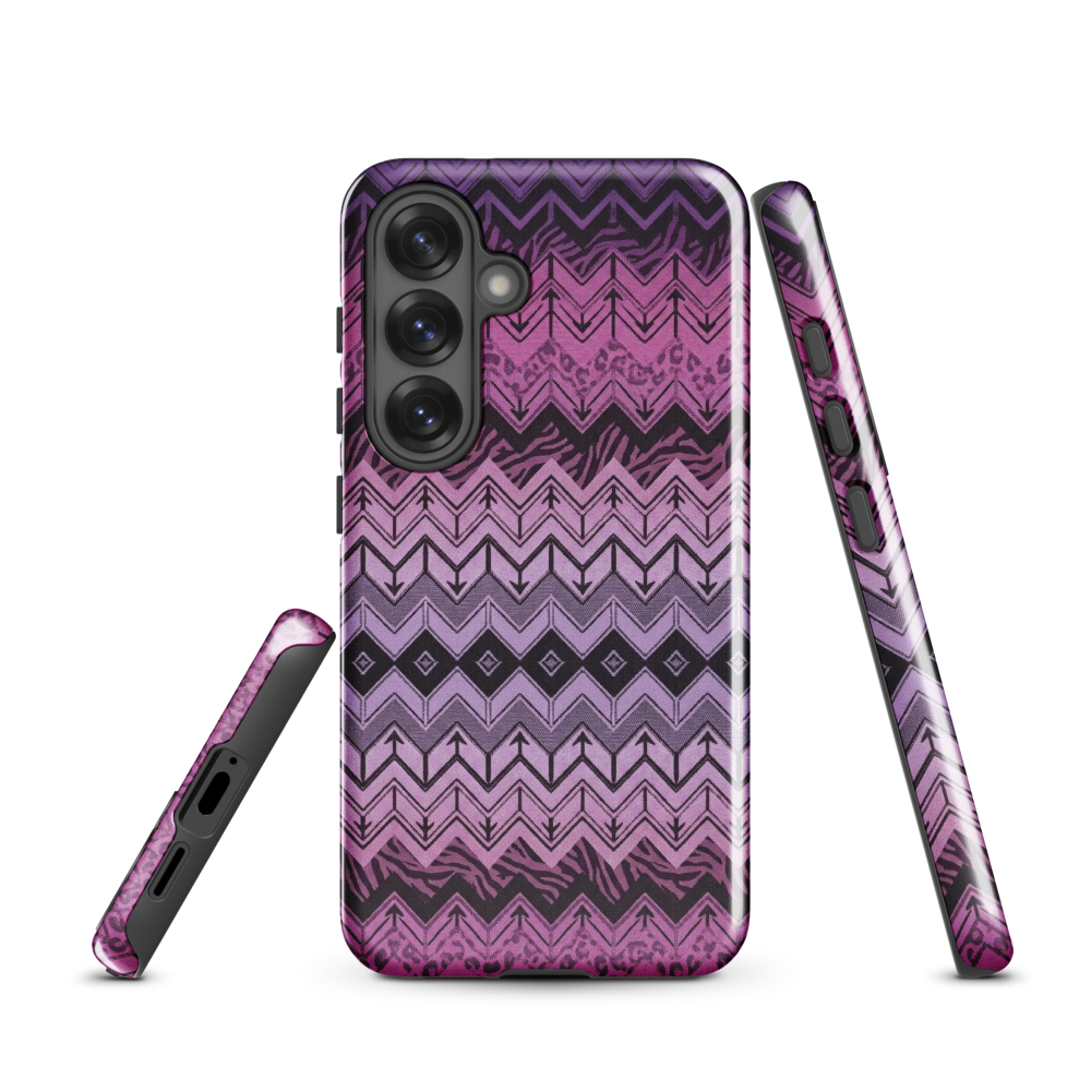 Purple Chevron Zebra & Leopard Print Tough Case for Samsung