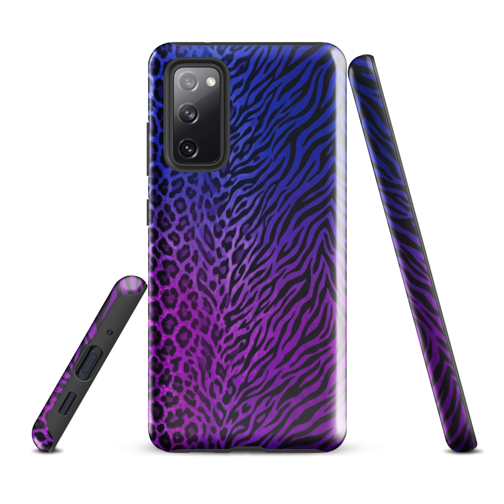 Blue to Purple Zebra & Leopard Print Tough Case for Samsung