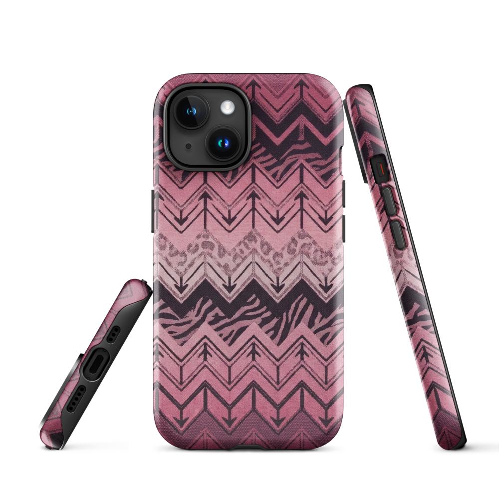 Pink Chevron Zebra & Leopard Print Tough Case for iPhone®