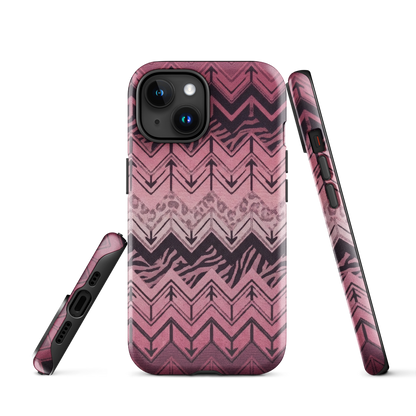 Pink Chevron Zebra & Leopard Print Tough Case for iPhone®