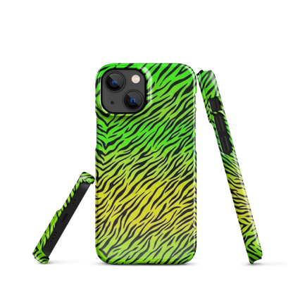 Green & Yellow  Zebra Print Snap Case for iPhone