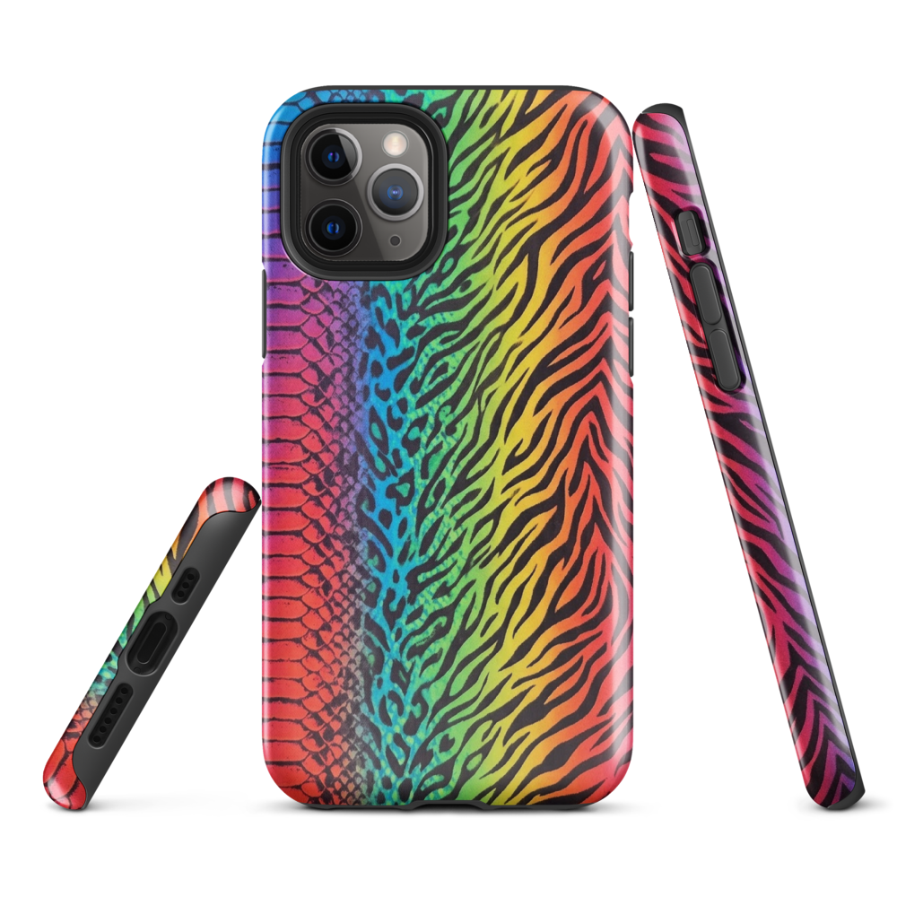 Vibrant Rainbow Snake Skin Leopard & Zebra Print Case for iPhone®