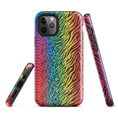 Vibrant Rainbow Snake Skin Leopard & Zebra Print Case for iPhone®
