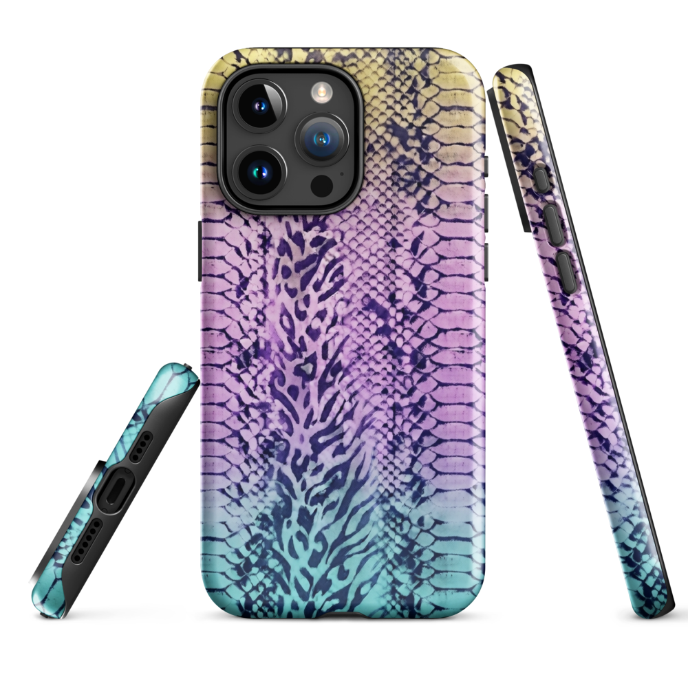 Faded Rainbow Snake Skin Zebra & Leopard Print Tough Case for iPhone®