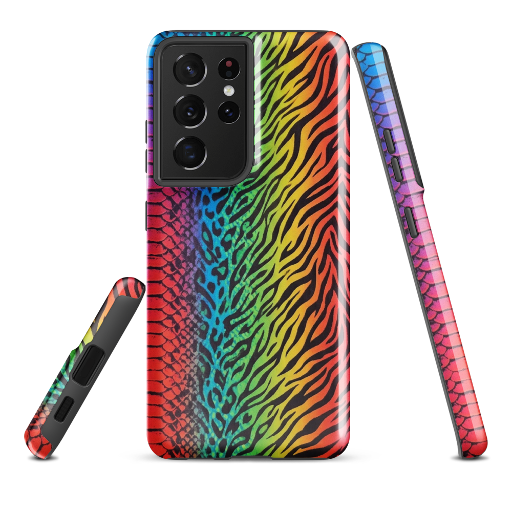 Vibrant Rainbow Snake Skin Zebra & Leopard Print Tough Case for Samsung