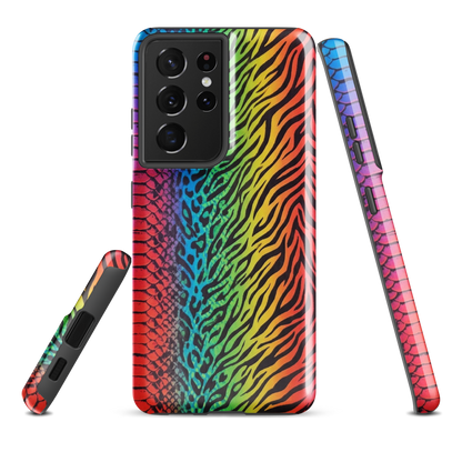 Vibrant Rainbow Snake Skin Zebra & Leopard Print Tough Case for Samsung