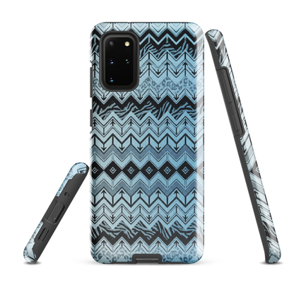 Blue Chevron Pattern Leopard & Zebra Print Tough Case for Samsung