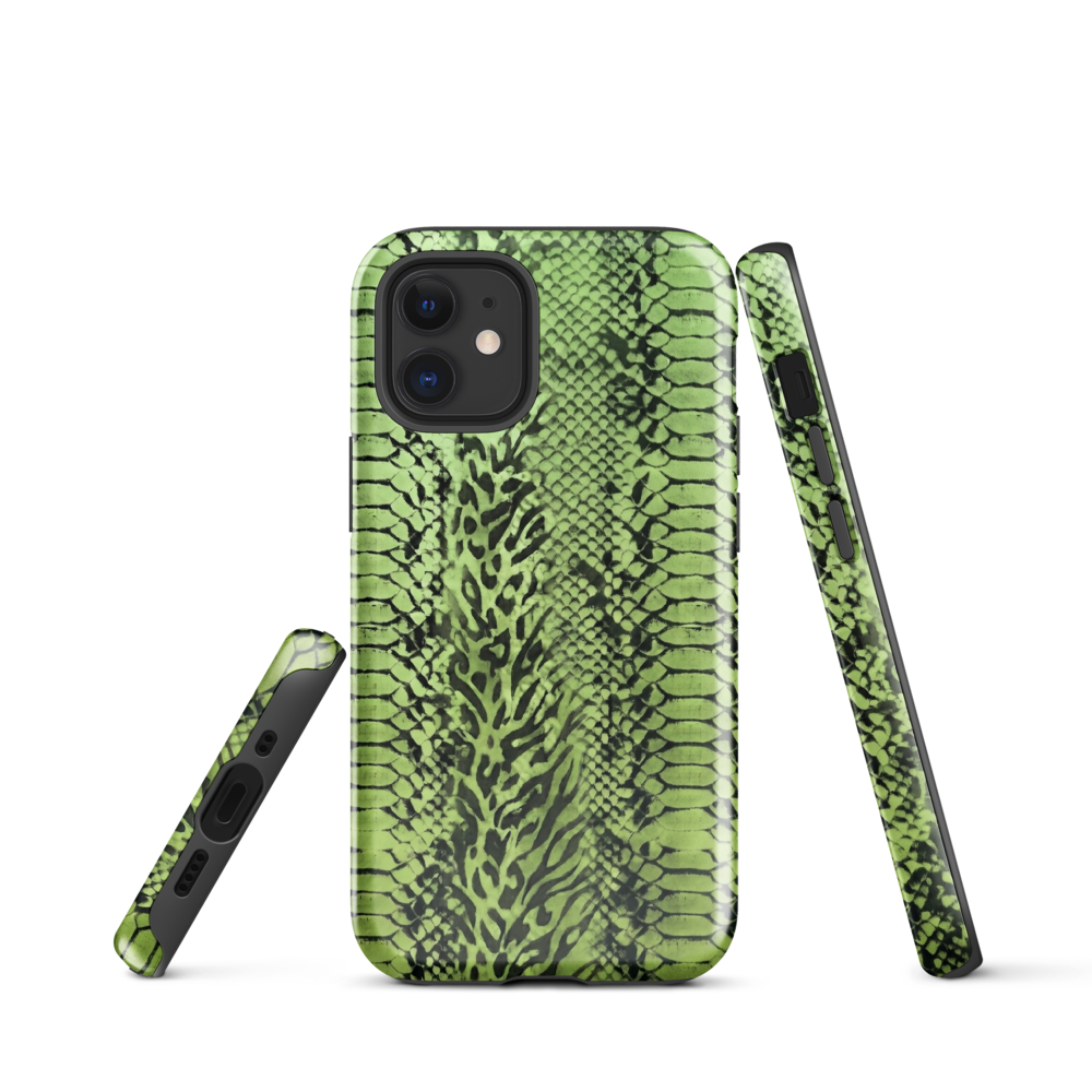 Green Snake Skin & Leopard Print Tough Case for iPhone®