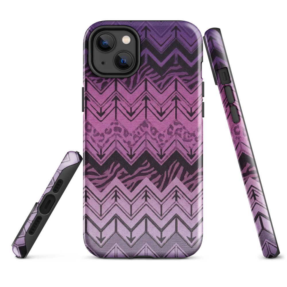Purple Chevron Zebra & Leopard Print Tough Case for iPhone®